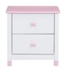 ORRD Wooden Nightstand with 2 Drawers for Kids, White + Pink End Table for Bedroom - 2 of 4