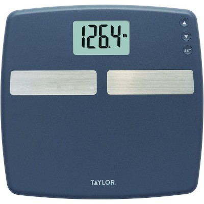 Taylor Body Composition Bathroom Scale for Body Weight, 400 lb Capacity,  Easy to Read Blue Backlight Display, Body Composition Analysis, Black