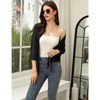 Coolmee Women's Casual 3/4 Sleeve Tie Open Front Cardigans Sheer Draped Ruffles Cardigan - 3 of 4