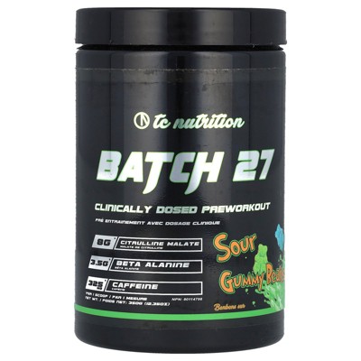 TC Nutrition Batch 27, Clinically Dosed Preworkout, Sour Gummy Bears, 12.35 oz (350 g)