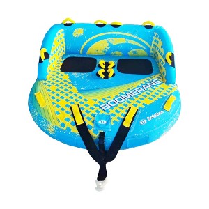 Solstice Surge Inflatable Towable Boat Water Sports Floating Tube for 2 Riders with 14 Handles and Knuckle Guards, Vibrant Colors - 1 of 4