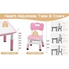 Kids Table & 6 Chairs Set, Height Adjustable Child Table Includes Storage Box, Colour Pens & Anti-Slip Mats for Classrooms, Homes & Daycares - 3 of 4