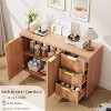Sideboard Buffet Cabinet with Storage,Wooden Storage Cabinet with 2 Doors,3 Drawers and Gold Metal Handles - 4 of 4