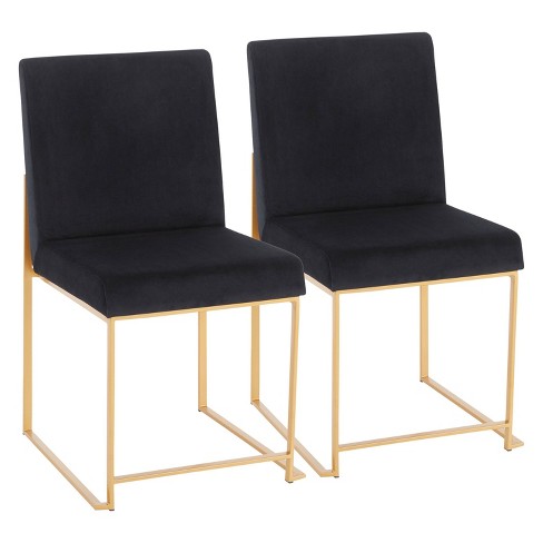 Black velvet high back dining online chairs