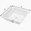 SEVOBAL Bathroom Sinks Square Vessel Ceramic Basin Modern Above Counter Design for Home and Office Use, White, 19.88"*19.88"*8.27" - 2 of 4