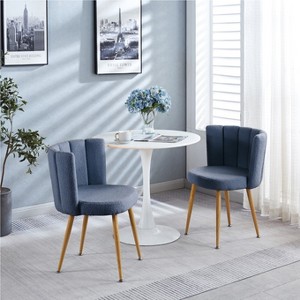 KTMBDW Dining Chairs Set of 2 Fabric Upholstered Kitchen Chairs with Padded Seat and Backrest, Solid Wood Legs for Dining Room, Restaurant - 1 of 4