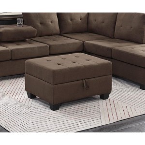 Kumasinova 33" Tufted Storage Ottoman Bench,Multi-Functional Ottoman Foot Rest with Microfiber Fabric,Foot Stool&Ottomans for Living Room,Bedroom - 1 of 4