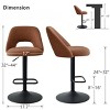Swivel Bar Stools with Backs, 24"-32" Adjustable Height Bar Stools, Set of 2 Upholstered Fabric Seats with Black Base-Maison Boucle - 4 of 4