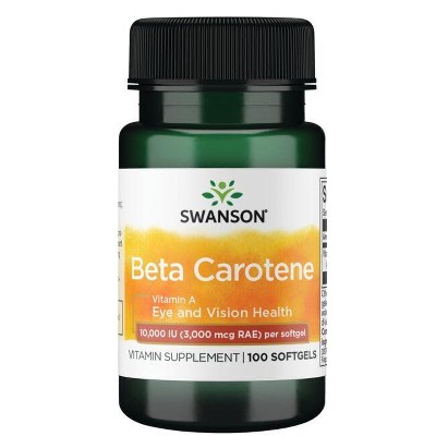 Swanson Beta-Carotene Supplement, Helps Support Healthy Eyes, Skin, Hair & Immune System, 100 Softgels.