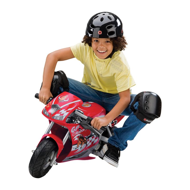 Razor 24 Volt Mini Electric Single Speed Racing Motorcycle Pocket Rocket with 10-Inch Pneumatic Tires, Speeds up to 15 MPH, Ages 13 and Up, Red, 2 of 7