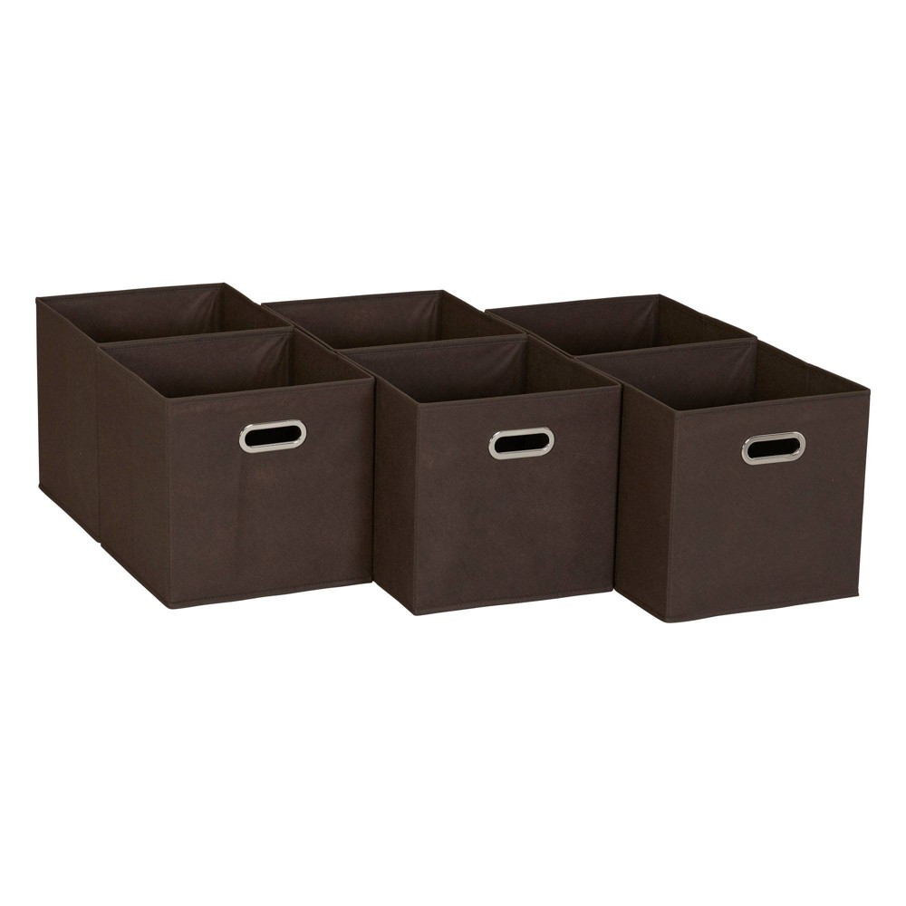 Photos - Clothes Drawer Organiser Household Essentials 11" Set of 6 Storage Bins Chocolate Brown