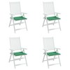 vidaXL Green Chair Cushions 4 Pcs - Outdoor Patio Seat Cushion Set, Water-Resistant Oxford Fabric, 19.7"x19.7", with Ties for Secure Placement - 4 of 4