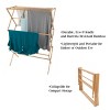 Hastings Home Portable Ecofriendly Wooden Clothes Rack for Indoor/Outdoor Drying - Brown - image 3 of 4
