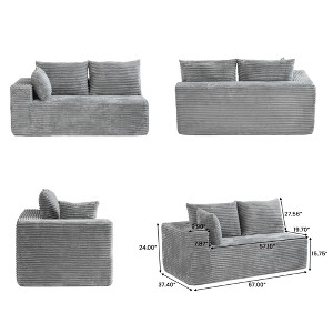 WJSHome 104 Inch Modular Sectional Cloud Couch, Boneless Sofa with Deep Seat, Comfy Fluffy Couch with L-Shaped Chaise,Left-Facing Chaise - 1 of 4