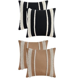 REGALWOVEN 4 Pcs Boho Modern Striped Decorative Throw Pillow Cover for Living Room Bed Sofa - 1 of 4