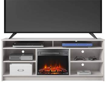 Hartwick Electric Fireplace Insert and 6 Shelves TV Stand for TVs up to 65" - Room & Joy
