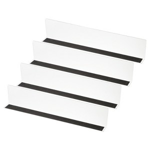 Unique Bargains Acrylic Magnetic Smooth L-Shaped Bedroom Kitchen Office Shelf Dividers 4 Pcs - 1 of 4