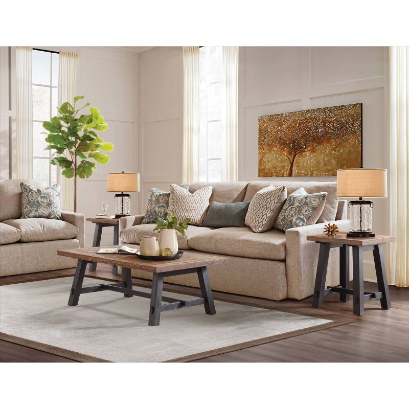 48&#34; Odin Living Room Set with Coffee Table and 2 Side Tables Black - Alaterre Furniture, 3 of 11