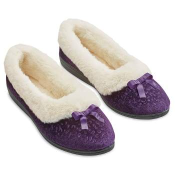 Collections Etc Velour & Plush Lined Slippers