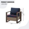 YARDSIGHT 2-Piece Wicker Patio Armchair Set with Cushions -Weather-Resistant Lounge Chairs with Sturdy Metal Frame - 3 of 4