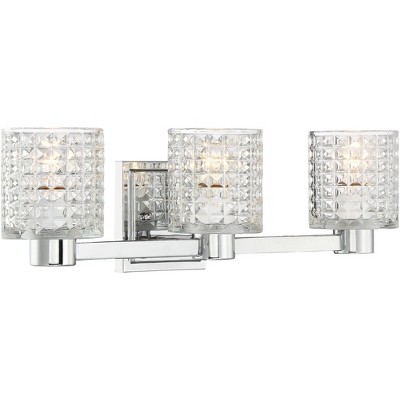 Chrome 23" Dimmable Wall Light with Diamond Cut Glass