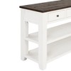 Hostack 48'' Modern Solid Wood Console Table with 3 Storage Drawers and 2 Shelves, Antique White and Brown Top - 4 of 4