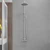 BWE 2-Spray Outdoor Wall Bar Shower Kit Shower Head with Hand Shower Cross Knobs in Brushed Nickel - 2 of 4