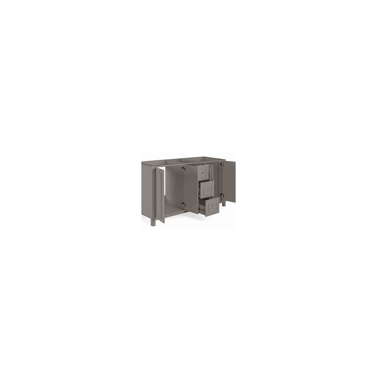 Alaterre Furniture Williamsburg 60 in. Double Sink Bathroom Vanity - Freestanding Cabinet Without Top, Gray - thumbnail 5