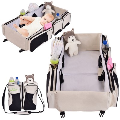 Costway 3 in 1 Portable Infant Baby Bassinet Diaper Bag Changing Station Nappy Travel