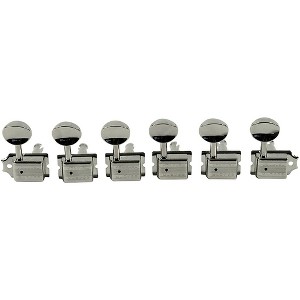 Kluson 6-In-Line Supreme Series Oval Metal Tuning Machines With Staggered Posts Nickel - 1 of 1