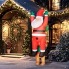 Angel Sar 7FT Hanging Christmas Inflatable Santa with Dog, LED Lighted Blow Up Roof Decoration for Outdoor Garden Decor - 2 of 4