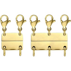 Magnetic Layering Clasps for Necklaces, Gold Multi-Strand Separator for Layered Jewelry - 1 of 4
