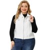 Agnes Orinda Women's Plus Size Trucker Zipper Front Sleeveless Sport Crop Denim Vests - 4 of 4