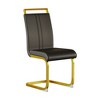 DOMETOUR Modern Dining Chairs Set of 2 PU Faux Leather High Back Upholstered Side Chair with C-shaped Tube Plating Metal Legs - 4 of 4