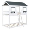 YOOCOZZ Twin Over Twin Bunk Bed Wood Bed with Roof, Window, Guardrail and Ladder - 4 of 4