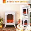 SEVOBAL Fireplace Insert Heater Mantel 3D Flame Quartz Fireplace Stove Bottom Air Outlet Fire Place Panoramic 3-Side View, White, 18.31"*14.17"*23.62" - 4 of 4