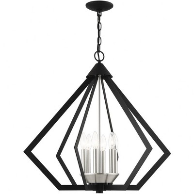 Prism 6-Light Black and Nickel Steel Chandelier