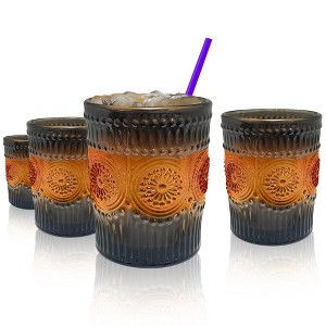 Artland Orange & Black DOF Glass - Set of 4 - 1 of 4