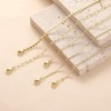 BRINJOY 14K Gold Plated Bracelet Set - 5 Piece Stackable CZ Tennis Bracelets with Heart Charm, Adjustable Waterproof Jewelry Gift for Women - 4 of 4
