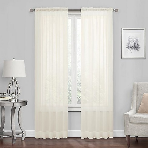 Kate Aurora Premium Rod Pocket Sheer Voile Single Window Curtain Panel - image 1 of 1