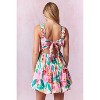 Women's Izzy Back Bow Floral Mini Dress - Peach Love - 4 of 4