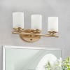 Dewdrop Industrial 3-Light Bathroom Vanity Light Matte Black Iron Finish with Frosted Glass Shades ETL Certified Wall Sconce - 3 of 4