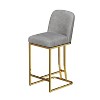 Gray dining room bar chairs set of 2 modern style bar chairs, comfortable high stools - 4 of 4