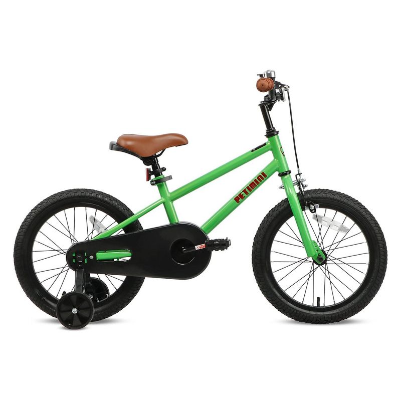 Petimini BP1001YD-3 16 Inch BMX Style Kids Bike with Removable Training Wheels and Rear Coaster Brakes for Kids 4-7 Years Old, Green, 2 of 6