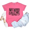 Simply Sage Market My Boss Calls Me Mom Garment Dyed Tee - 3 of 4