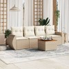 vidaXL 5 Piece Patio Sofa Set with Cushions - Beige and Cream - 2 of 4