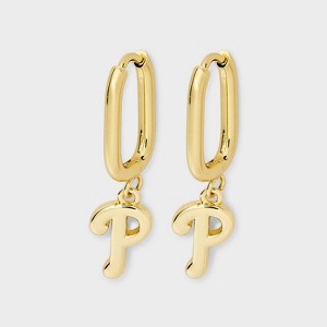 Bijoux Sport by Luv Aj MLB Gold Logo Huggie Earrings - 1 of 3