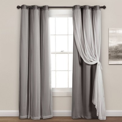 Set Of 2 Grommet Top Sheer Panels With Insulated Blackout Lining - Lush ...