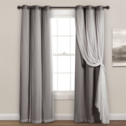 Set Of 2 (84x52) Grommet Top Insulated Blackout Window Curtain Panels  Beige - Lush Décor : Target