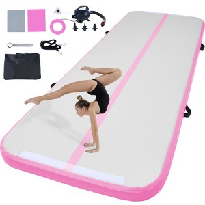 VEVOR Gymnastics Air Mat, 4 inch Thickness Inflatable Gymnastics Tumbling Mat, Tumble Track with Electric Pump, Training Mats, 10 ft, Pink - 1 of 4